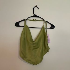 Silky crop top green